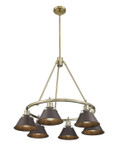 Mid. Chandeliers Metal Shade by Golden ( 62 | 3306-6 AB-RBZ Orwell ) 