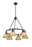 Mid. Chandeliers Metal Shade by Golden ( 62 | 3306-6 BLK-BCB Orwell ) 