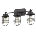 Bathroom Fixtures Three Lights by Golden ( 62 | 9808-BA3 BLK Seaport ) 