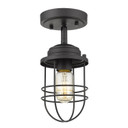Semi-Flush Mts. Cage by Golden ( 62 | 9808-SF BLK Seaport ) 