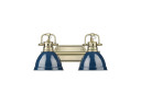 Bathroom Fixtures Two Lights by Golden ( 62 | 3602-BA2 AB-NVY Duncan ) 