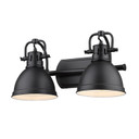 Bathroom Fixtures Two Lights by Golden ( 62 | 3602-BA2 BLK-BLK Duncan ) 