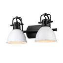Bathroom Fixtures Two Lights by Golden ( 62 | 3602-BA2 BLK-WHT Duncan ) 