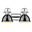 Bathroom Fixtures Two Lights by Golden ( 62 | 3602-BA2 CH-BK Duncan ) 