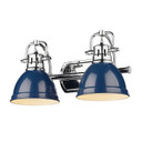 Bathroom Fixtures Two Lights by Golden ( 62 | 3602-BA2 CH-NVY Duncan ) 