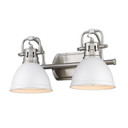 Bathroom Fixtures Two Lights by Golden ( 62 | 3602-BA2 PW-WHT Duncan ) 