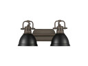 Bathroom Fixtures Two Lights by Golden ( 62 | 3602-BA2 RBZ-BLK Duncan ) 