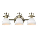 Bathroom Fixtures Three Lights by Golden ( 62 | 3602-BA3 AB-WHT Duncan ) 
