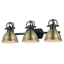 Bathroom Fixtures Three Lights by Golden ( 62 | 3602-BA3 BLK-AB Duncan ) 