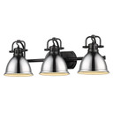 Bathroom Fixtures Three Lights by Golden ( 62 | 3602-BA3 BLK-CH Duncan ) 