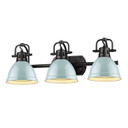 Bathroom Fixtures Three Lights by Golden ( 62 | 3602-BA3 BLK-SF Duncan ) 