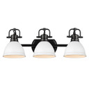 Bathroom Fixtures Three Lights by Golden ( 62 | 3602-BA3 BLK-WHT Duncan ) 