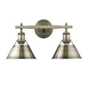 Bathroom Fixtures Two Lights by Golden ( 62 | 3306-BA2 AB-AB Orwell ) 