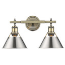 Bathroom Fixtures Two Lights by Golden ( 62 | 3306-BA2 AB-PW Orwell ) 