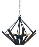 Mid. Chandeliers Starburst by Framburg ( 8 | 5288 MBLACK Rustic Chic ) 