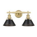 Bathroom Fixtures Two Lights by Golden ( 62 | 3306-BA2 BCB-BLK Orwell ) 