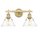 Bathroom Fixtures Two Lights by Golden ( 62 | 3306-BA2 BCB-CLR Orwell ) 