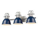 Bathroom Fixtures Three Lights by Golden ( 62 | 3602-BA3 PW-NVY Duncan ) 