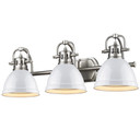 Bathroom Fixtures Three Lights by Golden ( 62 | 3602-BA3 PW-WH Duncan ) 