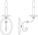 Sconces Single Candle by Framburg ( 8 | 2371 AB Jamestown ) 