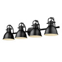 Bathroom Fixtures Four Lights by Golden ( 62 | 3602-BA4 BLK-BLK Duncan ) 