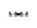 Bathroom Fixtures Four Lights by Golden ( 62 | 3602-BA4 BLK-CH Duncan ) 