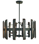 Mid. Chandeliers Candle by Framburg ( 8 | 5375 MBLACK Modern Farmhouse ) 