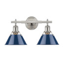 Bathroom Fixtures Two Lights by Golden ( 62 | 3306-BA2 PW-NVY Orwell ) 