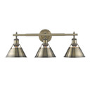 Bathroom Fixtures Three Lights by Golden ( 62 | 3306-BA3 AB-AB Orwell ) 