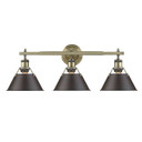 Bathroom Fixtures Three Lights by Golden ( 62 | 3306-BA3 AB-RBZ Orwell ) 
