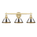 Bathroom Fixtures Three Lights by Golden ( 62 | 3306-BA3 BCB-CH Orwell ) 