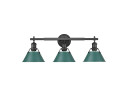 Bathroom Fixtures Three Lights by Golden ( 62 | 3306-BA3 BLK-GN Orwell ) 