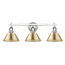 Bathroom Fixtures Three Lights by Golden ( 62 | 3306-BA3 CH-BCB Orwell ) 