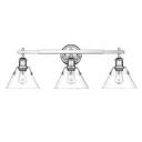 Bathroom Fixtures Three Lights by Golden ( 62 | 3306-BA3 CH-CLR Orwell ) 