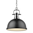 Pendants Metal Shade by Golden ( 62 | 3602-L CH-BLK Duncan ) 
