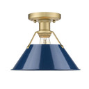 Flush Mounts Metal Shade by Golden ( 62 | 3306-FM BCB-NVY Orwell ) 