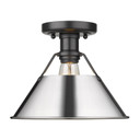 Flush Mounts Metal Shade by Golden ( 62 | 3306-FM BLK-CH Orwell ) 