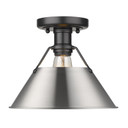 Flush Mounts Metal Shade by Golden ( 62 | 3306-FM BLK-PW Orwell ) 