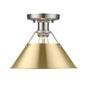 Flush Mounts Metal Shade by Golden ( 62 | 3306-FM PW-BCB Orwell ) 
