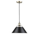 Pendants Metal Shade by Golden ( 62 | 3306-L AB-BLK Orwell ) 