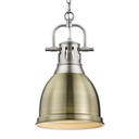Mini Pendants Metal Shade by Golden ( 62 | 3602-S PW-AB Duncan ) 