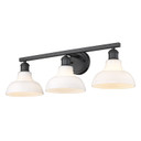 Bathroom Fixtures Three Lights by Golden ( 62 | 0305-BA3 BLK-VMG Carver ) 
