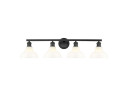 Bathroom Fixtures Four Lights by Golden ( 62 | 0305-BA4 BLK-VMG Carver ) 