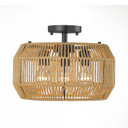 Semi-Flush Mts. Drum Shade by Golden ( 62 | 6076-SF BLK-NR Marlee ) 