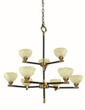 Mid. Chandeliers Glass Up by Framburg ( 8 | 5699 AB/MBLACK Stonebridge ) 