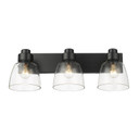 Bathroom Fixtures Three Lights by Golden ( 62 | 0314-BA3 BLK-CLR Remy ) 
