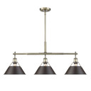 Linear/Island 3 Light Bar by Golden ( 62 | 3306-LP AB-RBZ Orwell ) 