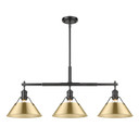 Linear/Island 3 Light Bar by Golden ( 62 | 3306-LP BLK-BCB Orwell ) 