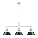 Linear/Island 3 Light Bar by Golden ( 62 | 3306-LP CH-BLK Orwell ) 