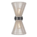 Sconces Double Candle by Golden ( 62 | 6938-2W BLK-BR Avon ) 